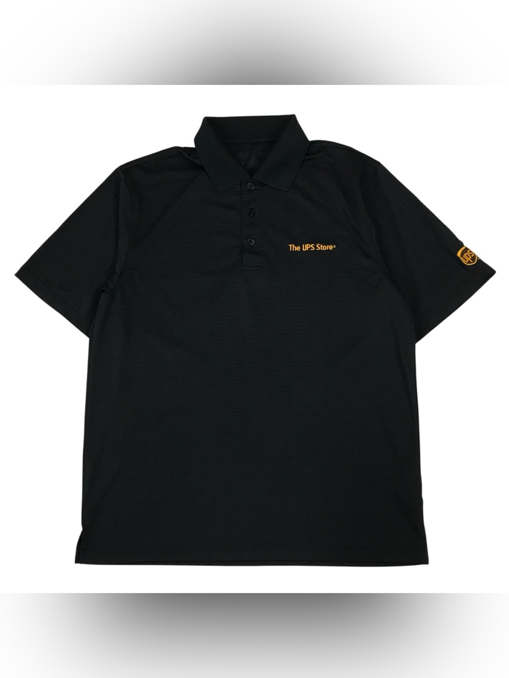 UPS Polo Shirt Mens Large L Black Employee Uniform United Postal Service vintage